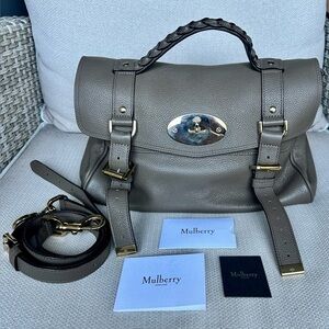 Mulberry Clay Colored Satchel with Gold Accents